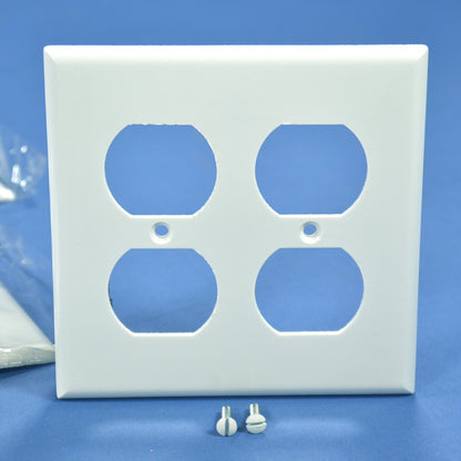 Eagle 2150W White 2-Gang Duplex Outlet Plastic Standard Wallplate Covers 10-pack