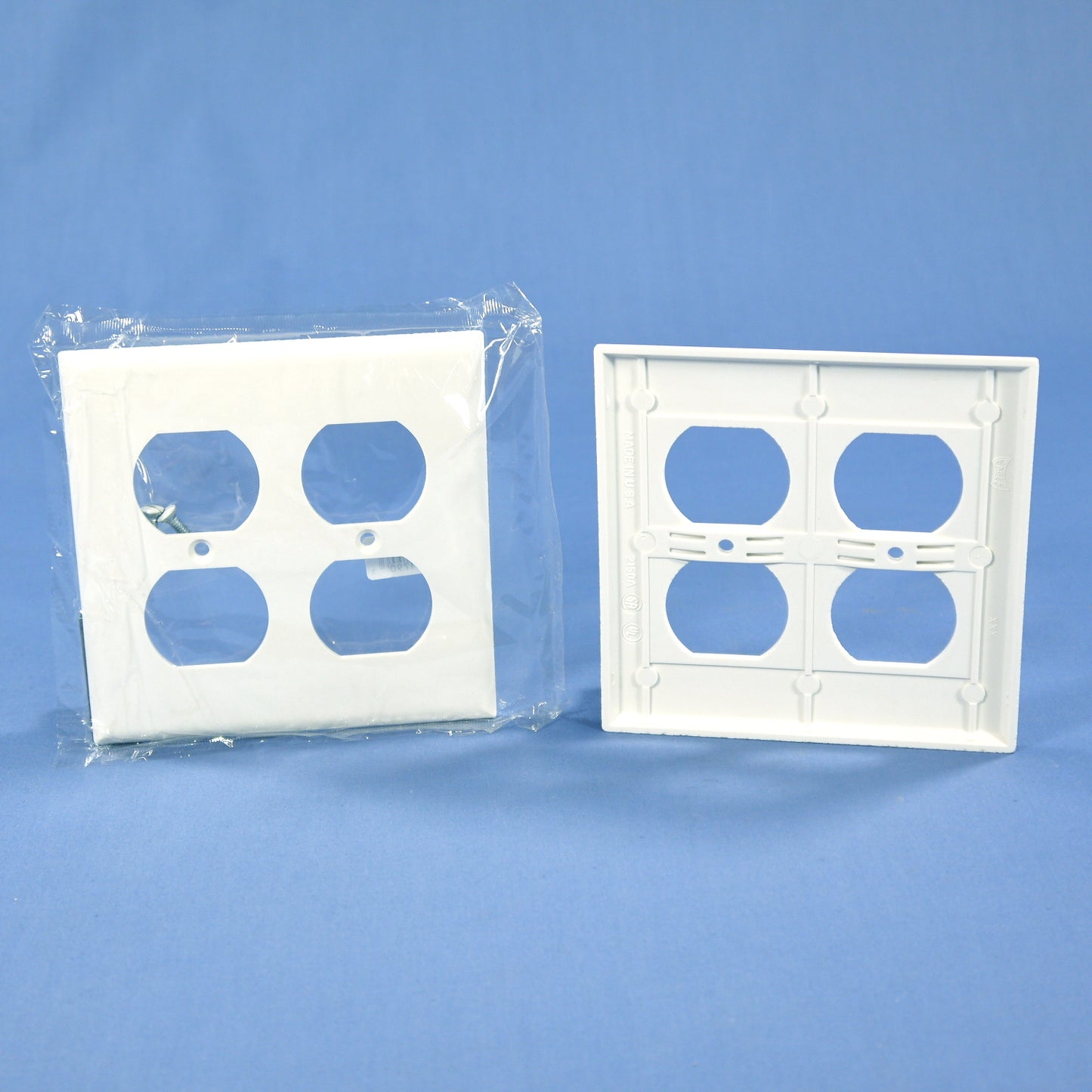 Eagle 2150W White 2-Gang Duplex Outlet Plastic Standard Wallplate Covers 10-pack