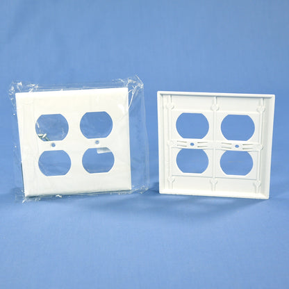 Eagle 2150W White 2-Gang Duplex Outlet Plastic Standard Wallplate Covers 10-pack