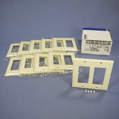 Eagle 2152A Almond 2-Gang Decorator Plastic Standard Wallplate Covers 10-pack