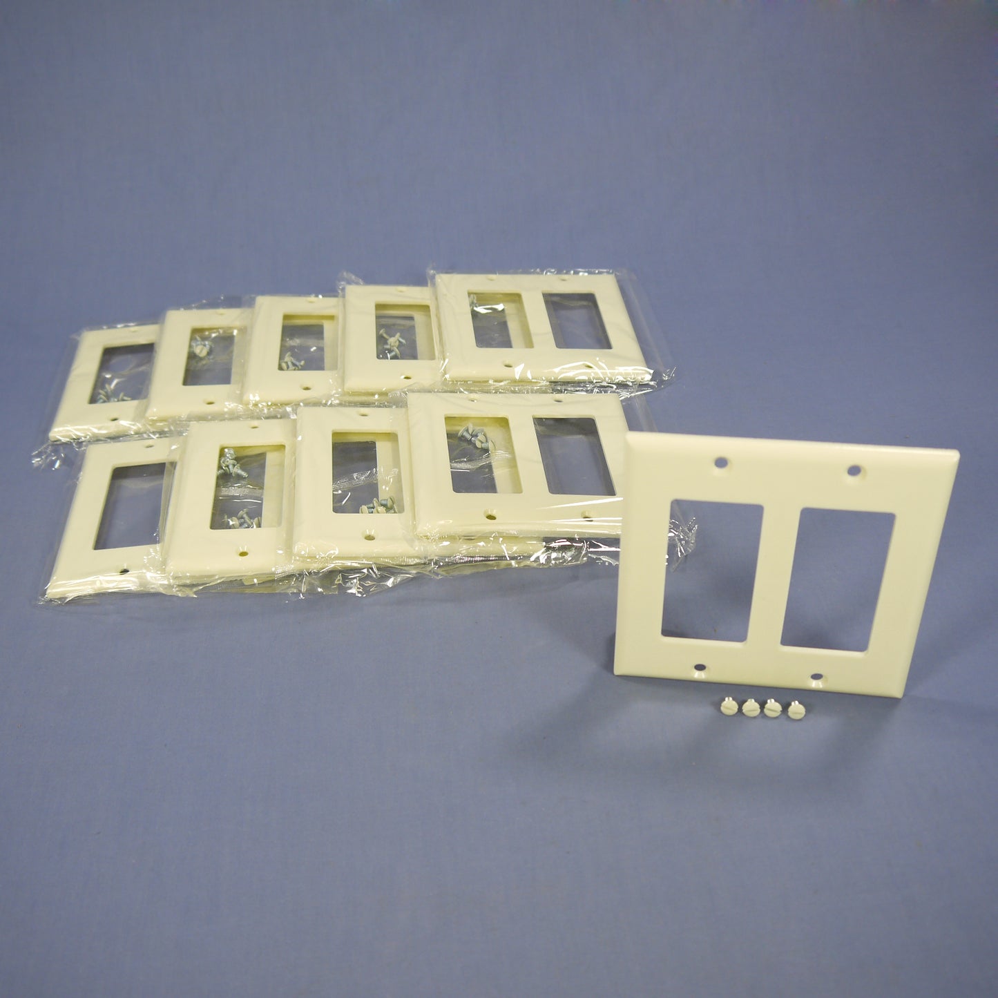 Eagle 2152A Almond 2-Gang Decorator Plastic Standard Wallplate Covers 10-pack