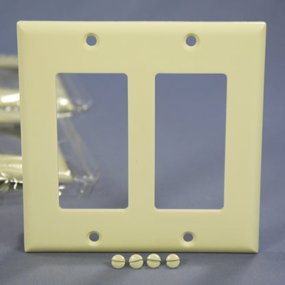 Eagle 2152A Almond 2-Gang Decorator Plastic Standard Wallplate Covers 10-pack