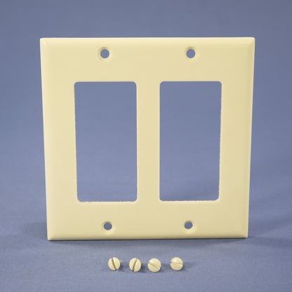 Eagle 2152A Almond 2-Gang Decorator GFCI GFI Plastic Standard Wallplate Cover