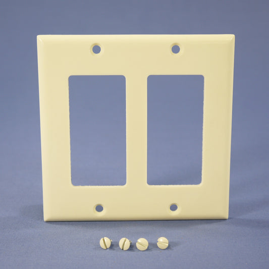 Eagle 2152A Almond 2-Gang Decorator GFCI GFI Plastic Standard Wallplate Cover