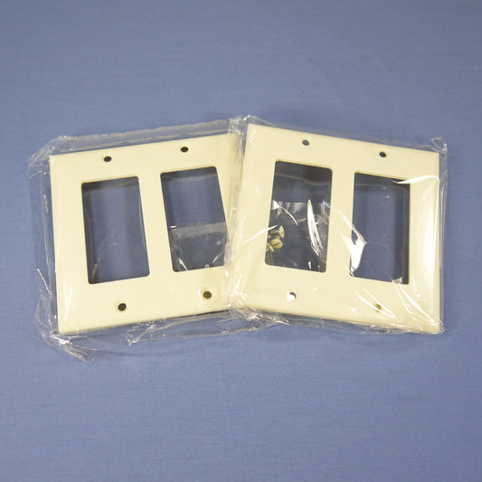 Eagle 2152A Almond 2-Gang Decorator GFCI Plastic Standard Wallplate Covers 2pcs