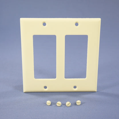 Eagle 2152A Almond 2-Gang Decorator GFCI Plastic Standard Wallplate Covers 2pcs