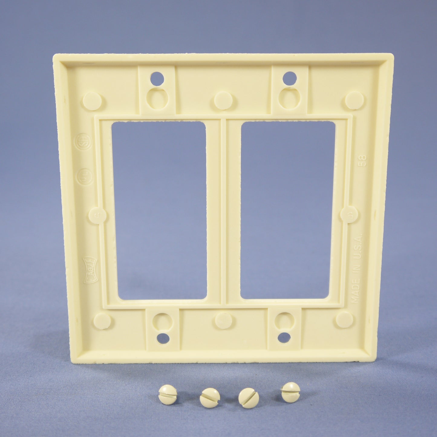 Eagle 2152A Almond 2-Gang Decorator GFCI Plastic Standard Wallplate Covers 2pcs