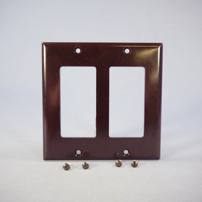 Eagle 2152B Brown 2-Gang Decorator GFCI GFI Plastic Standard Wallplate Cover