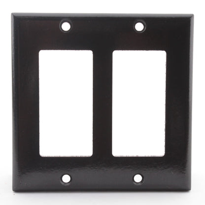 Eagle Black Decorator Standard 2-Gang Thermoset Wallplate Gfci Gfi Cover 2152BK
