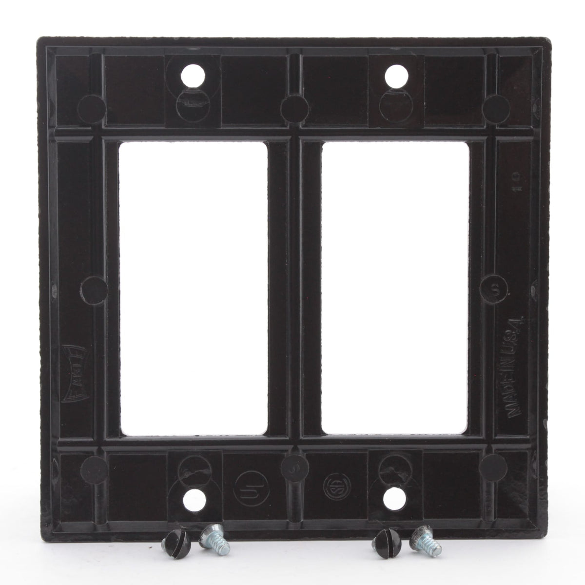 Eagle Black Decorator Standard 2-Gang Thermoset Wallplate Gfci Gfi Cover 2152BK