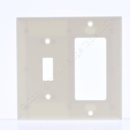 Eagle Almond 2-Gang Combination Toggle Duplex Receptacle Wallplate Cover 2153A