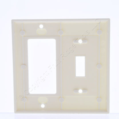 Eagle Almond 2-Gang Combination Toggle Duplex Receptacle Wallplate Cover 2153A