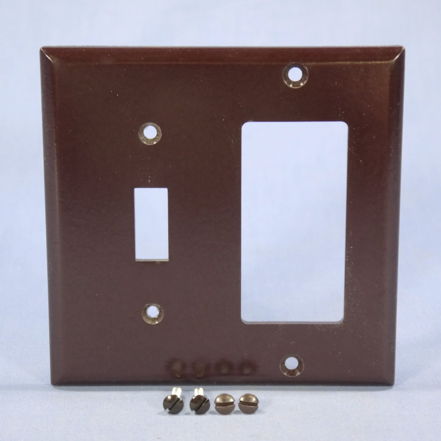Eagle 2153B Brown 2-Gang Toggle Switch Decorator GFCI Plastic Standard Wallplate