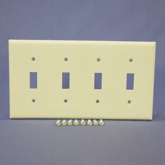 Eagle 2154A Almond 4-Gang Toggle Switch Cover Thermoset Wallplate Standard Size