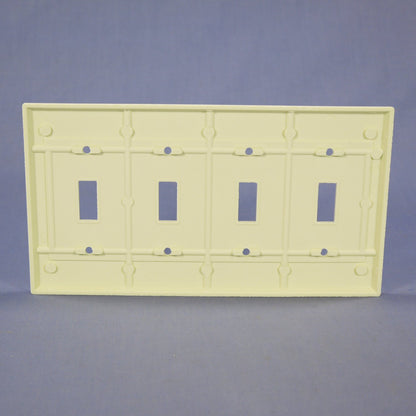Eagle 2154A Almond 4-Gang Toggle Switch Cover Thermoset Wallplate Standard Size