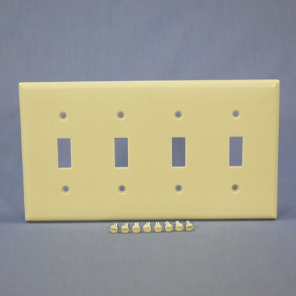 Eagle 2154V Ivory 4-Gang Toggle Switch Plastic Standard Wallplate Cover Plate