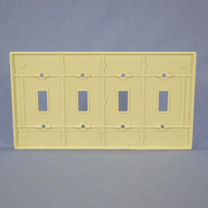 Eagle 2154V Ivory 4-Gang Toggle Switch Plastic Standard Wallplate Cover Plate
