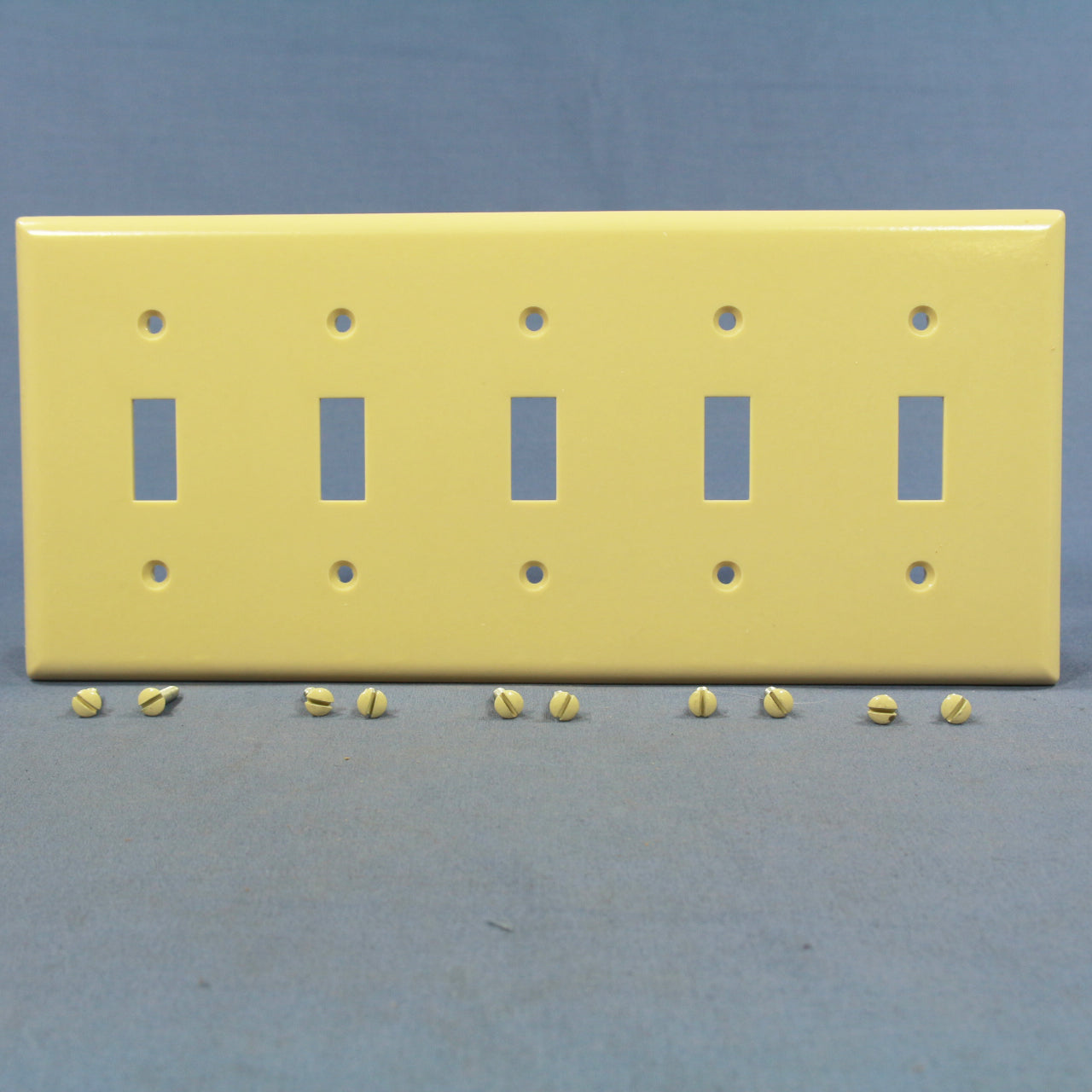 Eagle 2155V Ivory 5-Gang Toggle Switch Plastic Standard Wallplate Cover Plate
