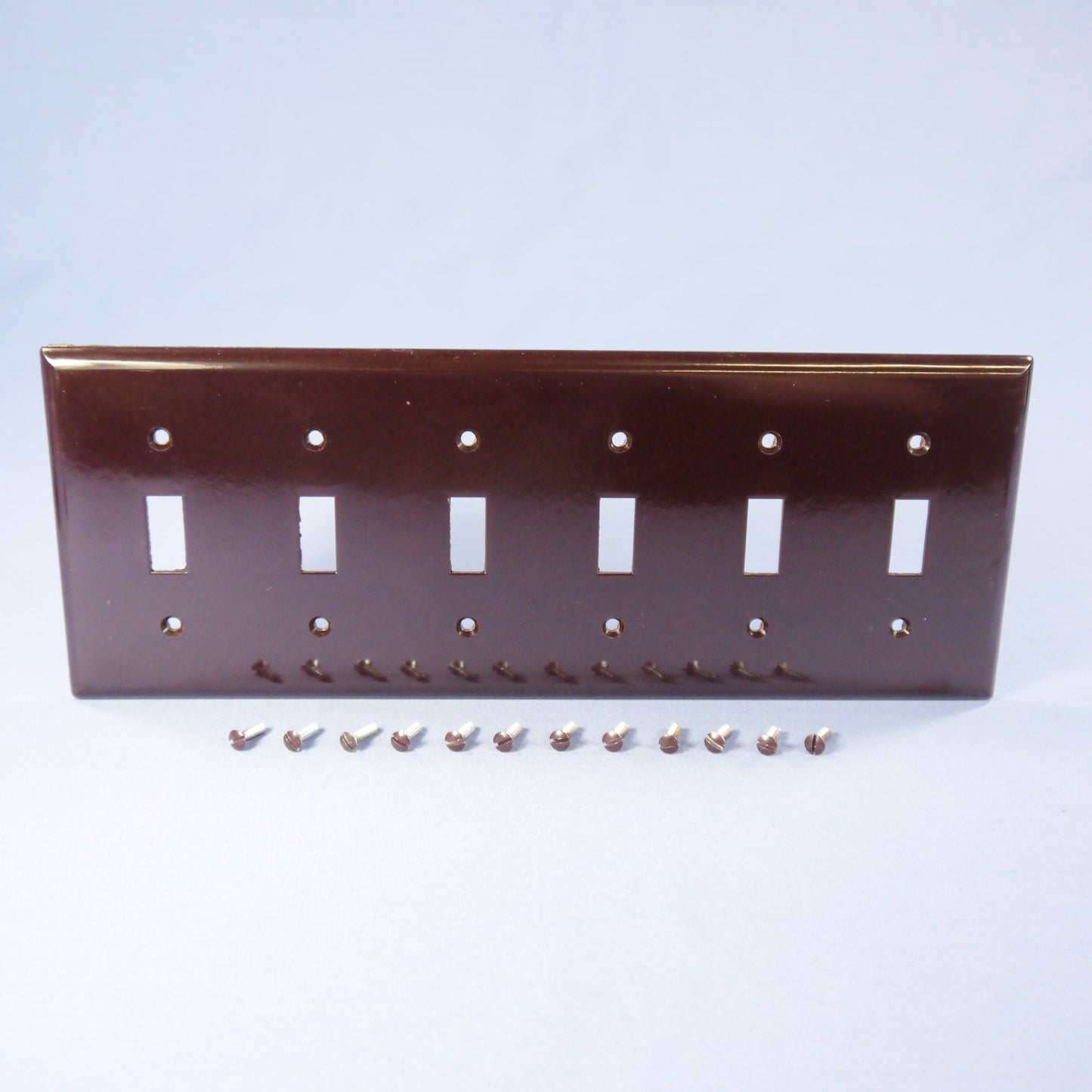 Eagle 2156B Brown 6-Gang Toggle Switch Plastic Standard Wallplate Cover Plate