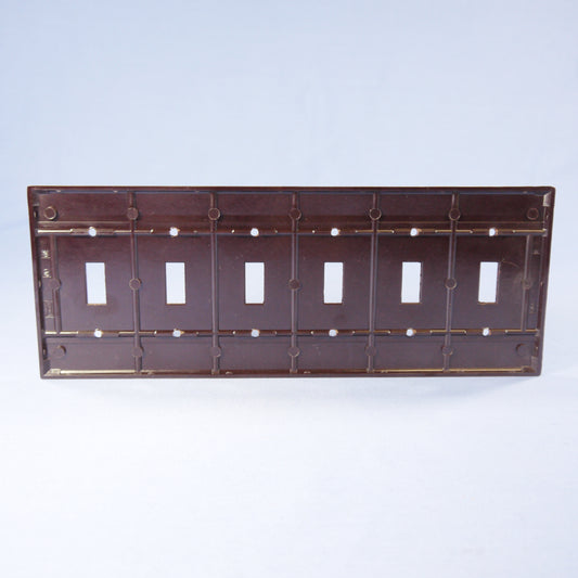 Eagle 2156B Brown 6-Gang Toggle Switch Plastic Standard Wallplate Cover Plate