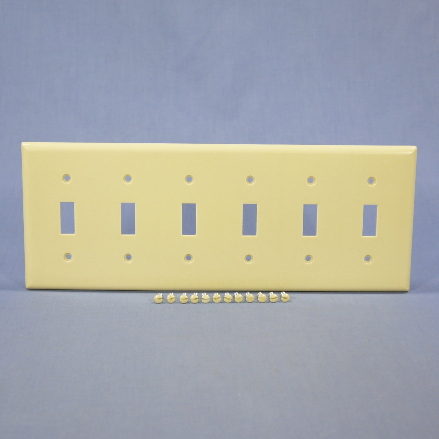 Eagle 2156V Ivory 6-Gang Toggle Switch Plastic Standard Wallplate Cover Plate