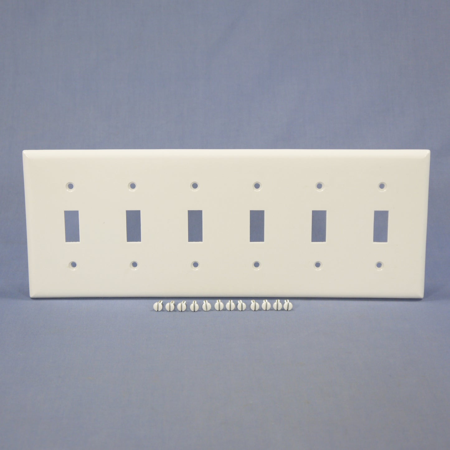 Eagle 2156W White 6-Gang Toggle Switch Plastic Standard Wallplate Cover Plate