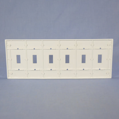 Eagle 2156W White 6-Gang Toggle Switch Plastic Standard Wallplate Cover Plate