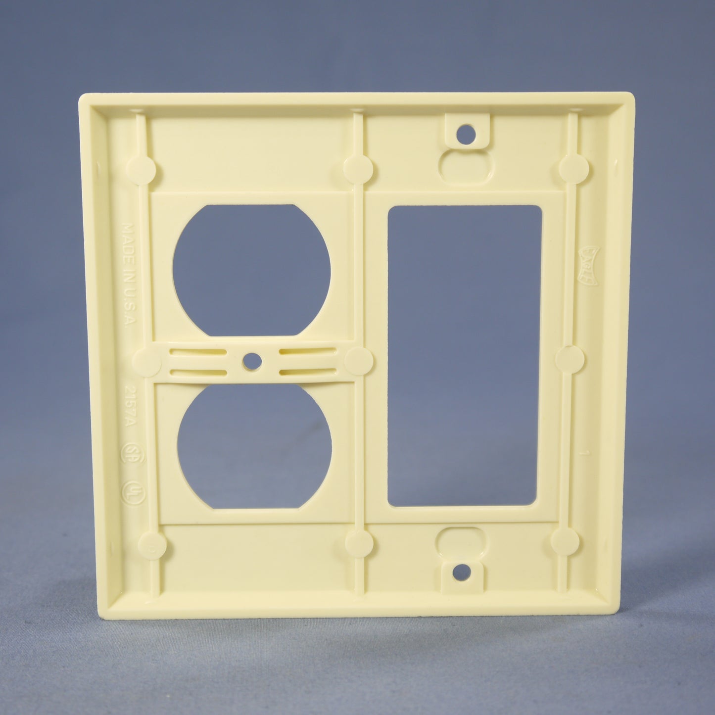 Eagle 2157A Almond 2-Gang Duplex Outlet Decorator GFI Plastic Standard Wallplate