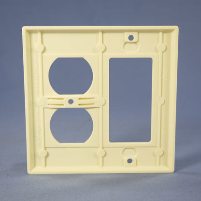 Eagle 2157A Almond 2-Gang Duplex Outlet Decorator GFI Plastic Standard Wallplate