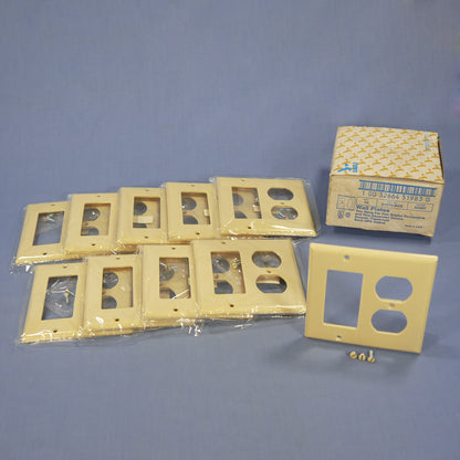 Eagle 2157V Ivory Decorator Gfci Duplex Outlet 2-Gang Thermoset Wallplates 10pcs