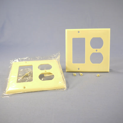 Eagle 2157V Ivory 2-Gang Duplex Decorator Plastic Standard Wallplate Cover 2pcs