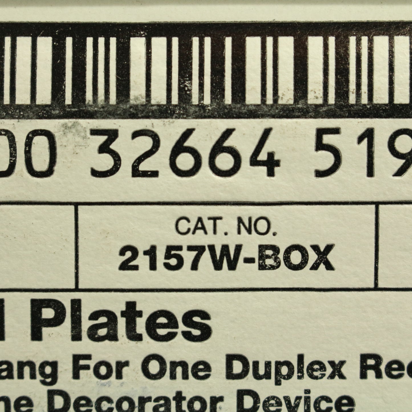Eagle 2157W White 2-Gang Duplex Decorator Plastic Standard Wallplate Cover 10pcs