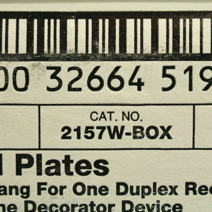 Eagle 2157W White 2-Gang Duplex Decorator Plastic Standard Wallplate Cover 10pcs