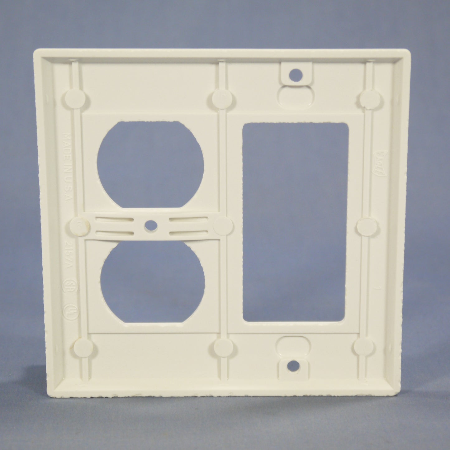 Eagle 2157W White 2-Gang Duplex Outlet Decorator GFCI Plastic Standard Wallplate