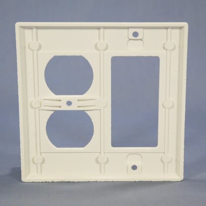 Eagle 2157W White 2-Gang Duplex Outlet Decorator GFCI Plastic Standard Wallplate