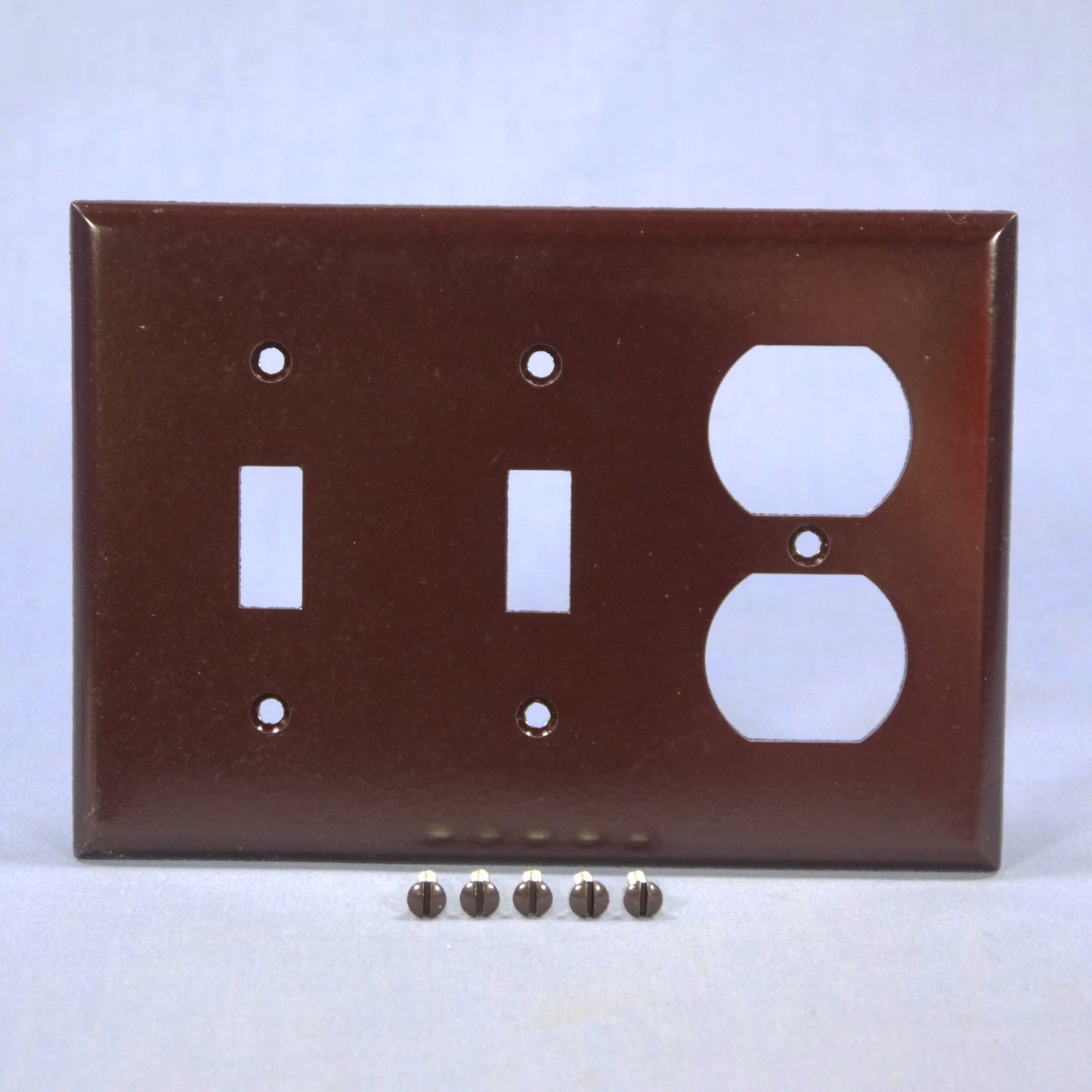 Eagle 2158B Brown 3-Gang Toggle Switch Duplex Outlet Plastic Standard Wallplate