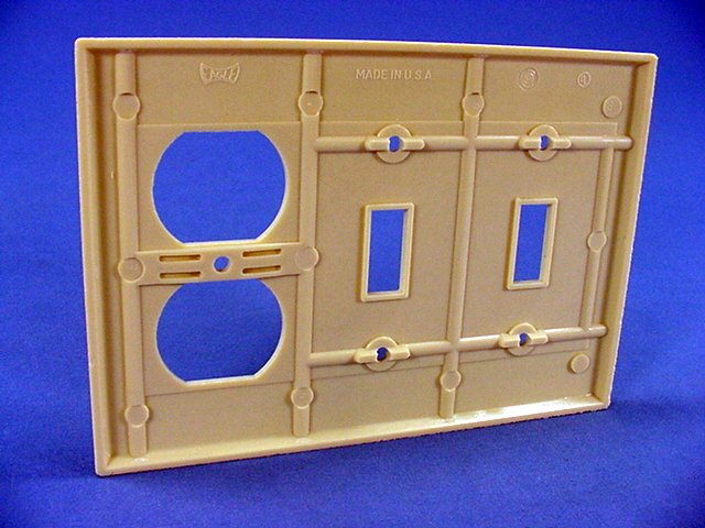 Eagle 2158V Ivory 3-Gang Toggle Switch and Duplex Receptacle Outlet Wallplate