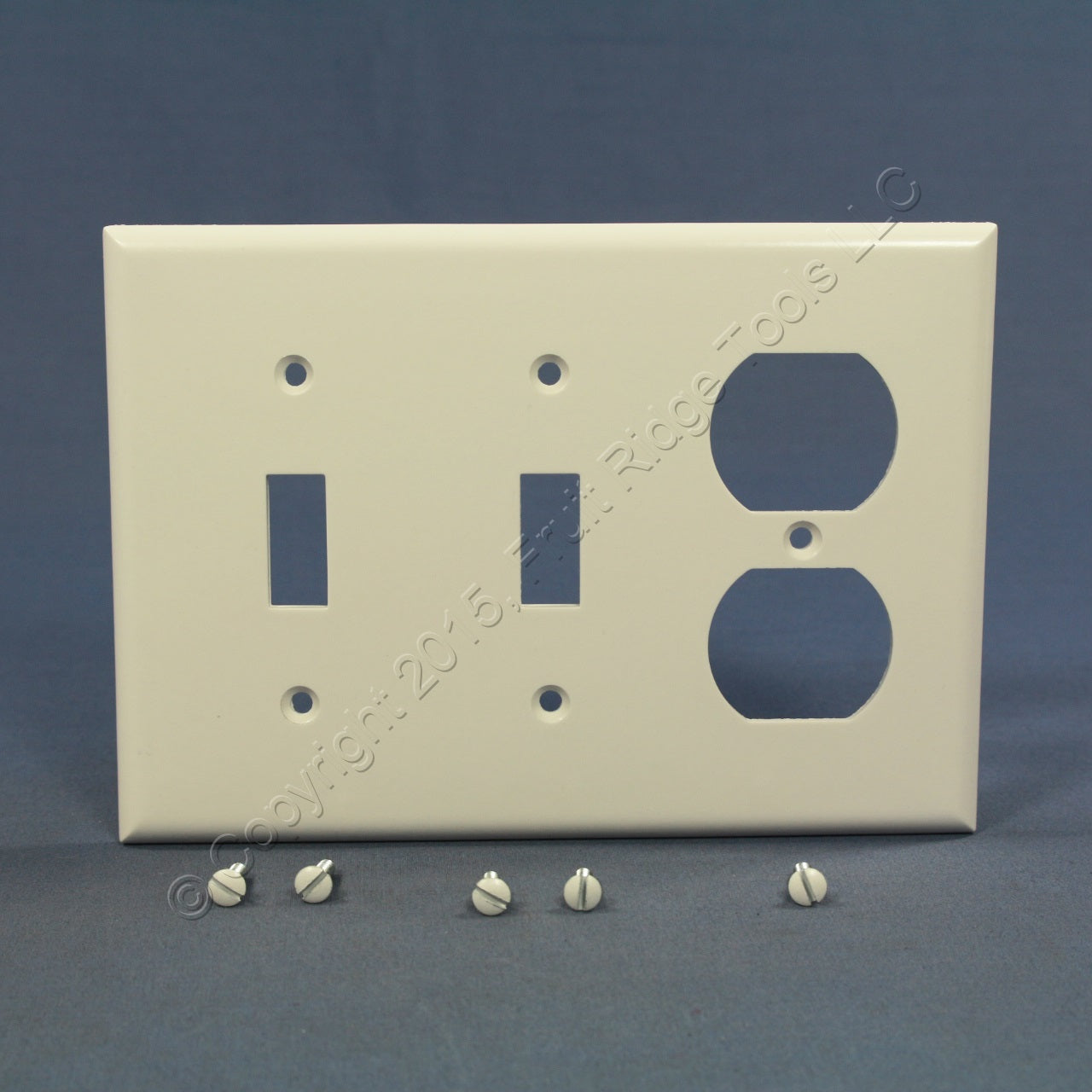 Eagle 2158W White 3-Gang Toggle Switch Duplex Outlet Plastic Standard Wallplate