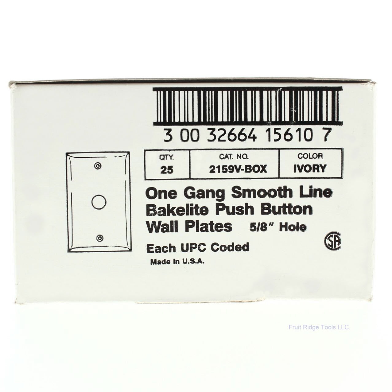 Eagle 2159V Ivory 1-Gang Telephone .625" Hole Plastic Wallplate Box Mount 25pcs