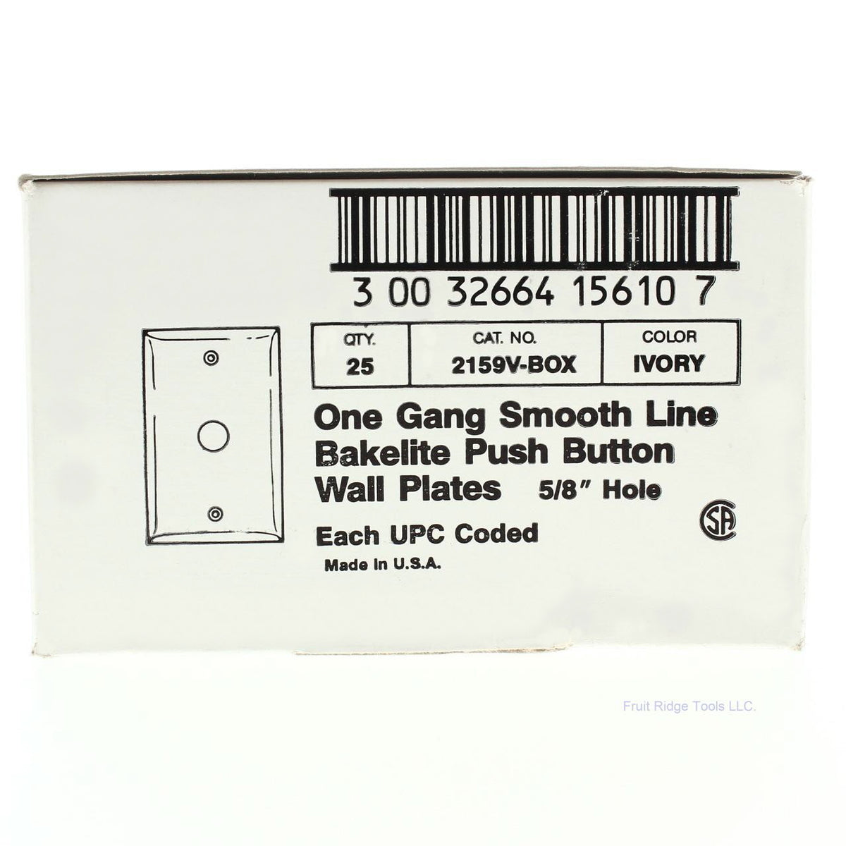 Eagle 2159V Ivory 1-Gang Telephone .625" Hole Plastic Wallplate Box Mount 25pcs