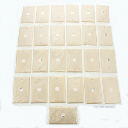 Eagle 2159V Ivory 1-Gang Telephone .625" Hole Plastic Wallplate Box Mount 25pcs