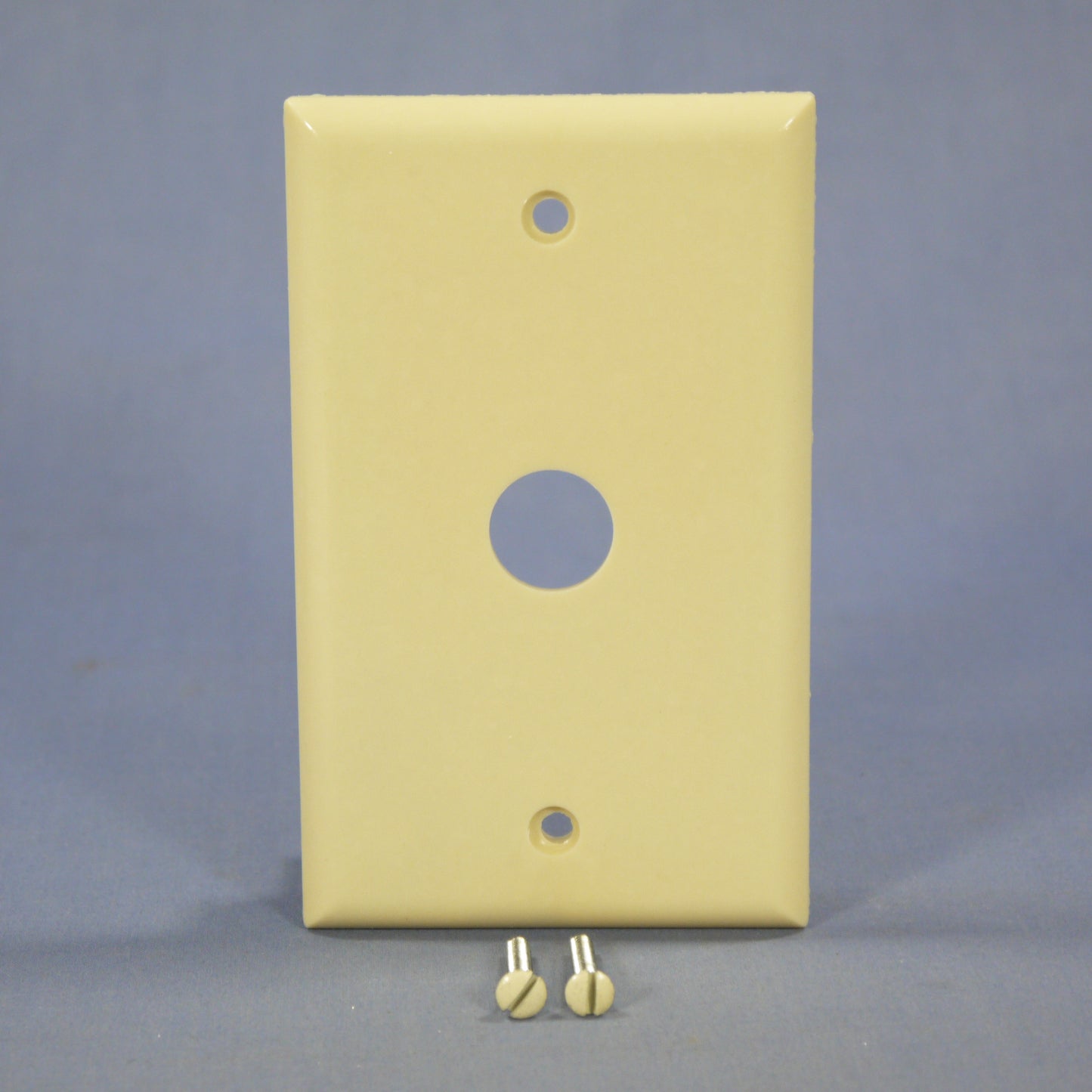 Eagle 2159V Ivory 0.625" Hole Telephone Coaxial Cable 1-Gang Thermoset Wallplate