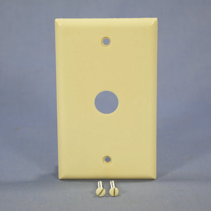 Eagle 2159V Ivory 0.625" Hole Telephone Coaxial Cable 1-Gang Thermoset Wallplate