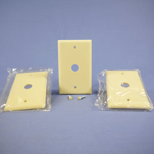 Eagle 2159V Ivory 1G 0.625" Telephone Coaxial Cable Thermoset Wallplates 3-Pack