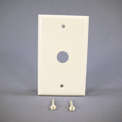 Eagle 2159W White 1-Gang Telephone .625" Hole Plastic Wallplate Cover Box Mount