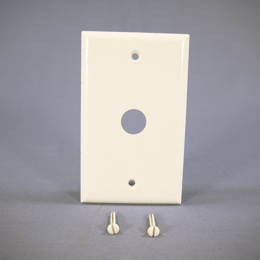 Eagle 2159W White 1-Gang Telephone .625" Hole Plastic Wallplate Cover Box Mount