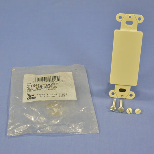 Eagle 2160V Ivory 1-Gang Decorator Blank Insert Plastic Standard Wallplate Cover