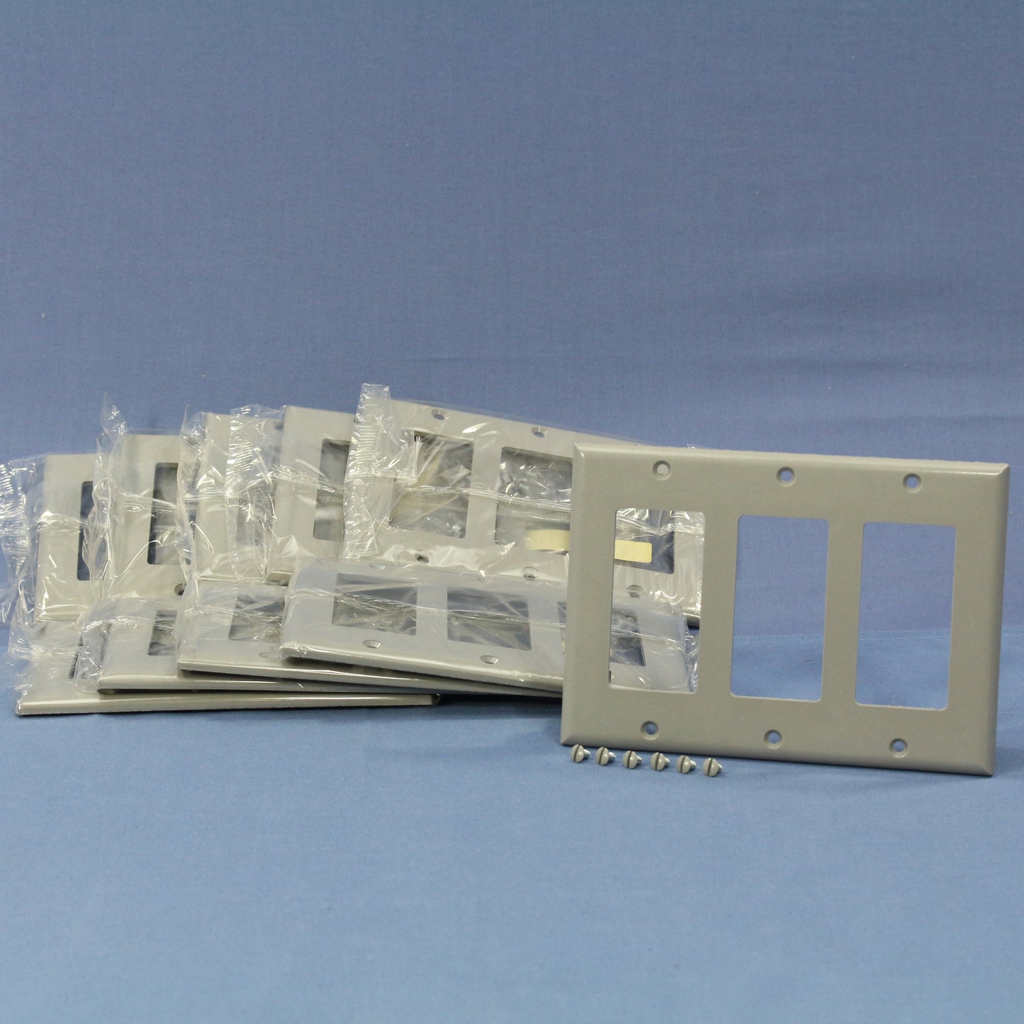 Eagle 2163GY Gray 3-Gang Decorator GFCI Plastic Standard Wallplate Covers 10pcs