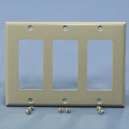 Eagle 2163GY Gray 3-Gang Decorator GFCI Plastic Standard Wallplate Covers 10pcs