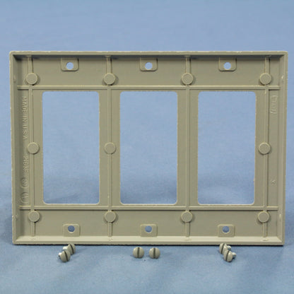 Eagle 2163GY Gray 3-Gang Decorator GFCI Plastic Standard Wallplate Covers 10pcs